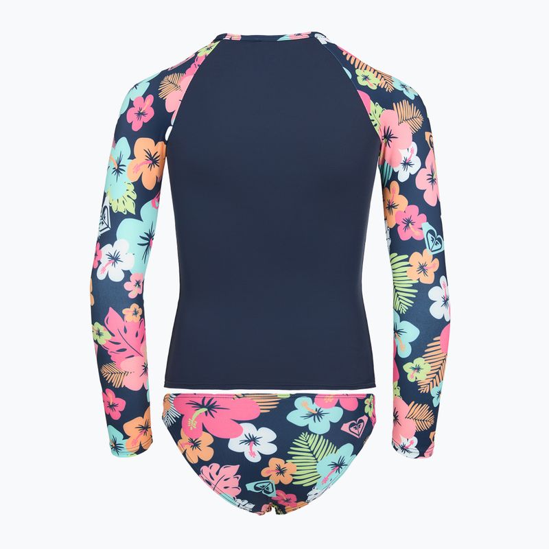Strój kąpielowy dwuczęściowy dziecięcy ROXY Morning Flower Lycra Set mood indigo morning flowers 2