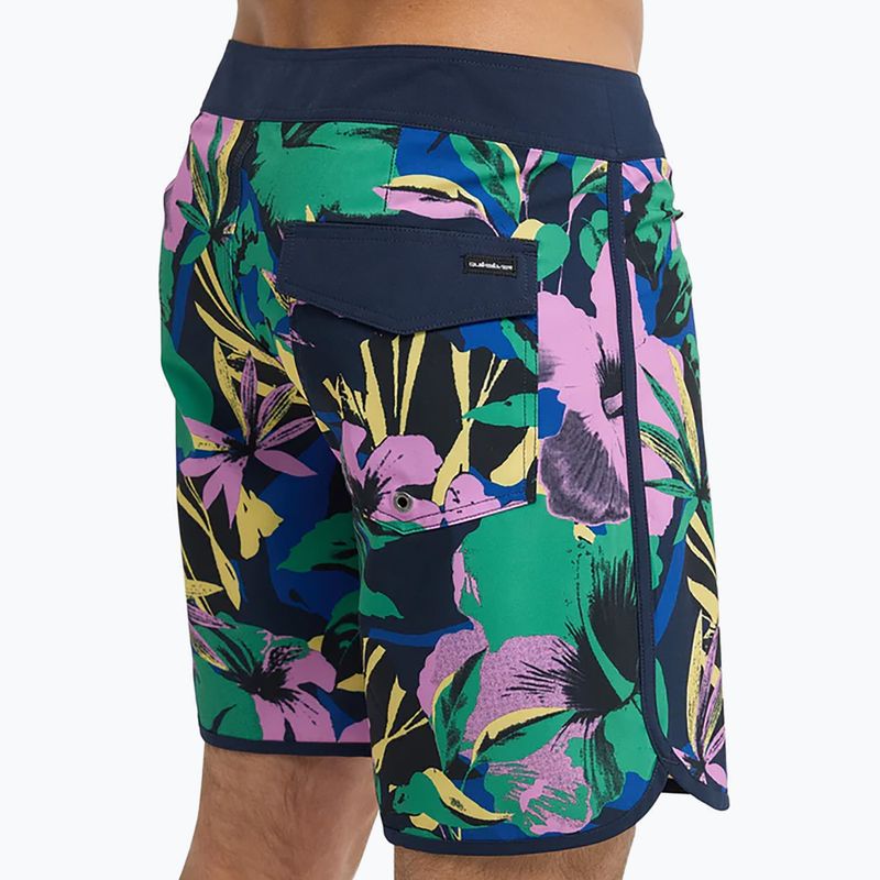 Szorty kąpielowe męskie Quiksilver Surfsilk Scallop 18" dark navy interact floral 8