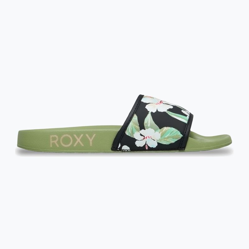 Klapki damskie ROXY Slippy IV oil green 2