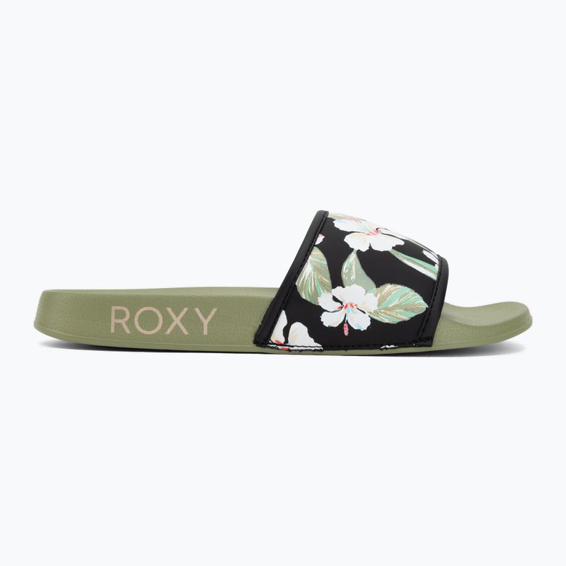 Klapki damskie ROXY Slippy IV oil green 2