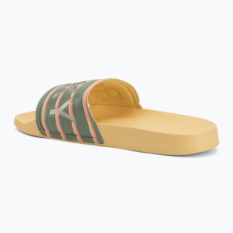 Klapki damskie ROXY Slippy II Printed gold haze 3