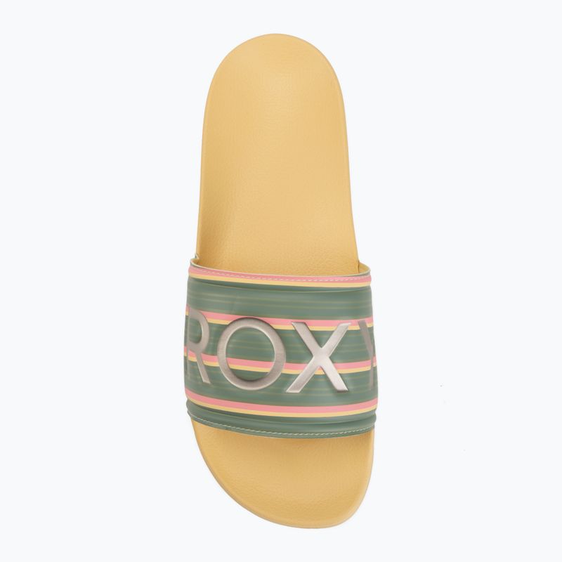Klapki damskie ROXY Slippy II Printed gold haze 5