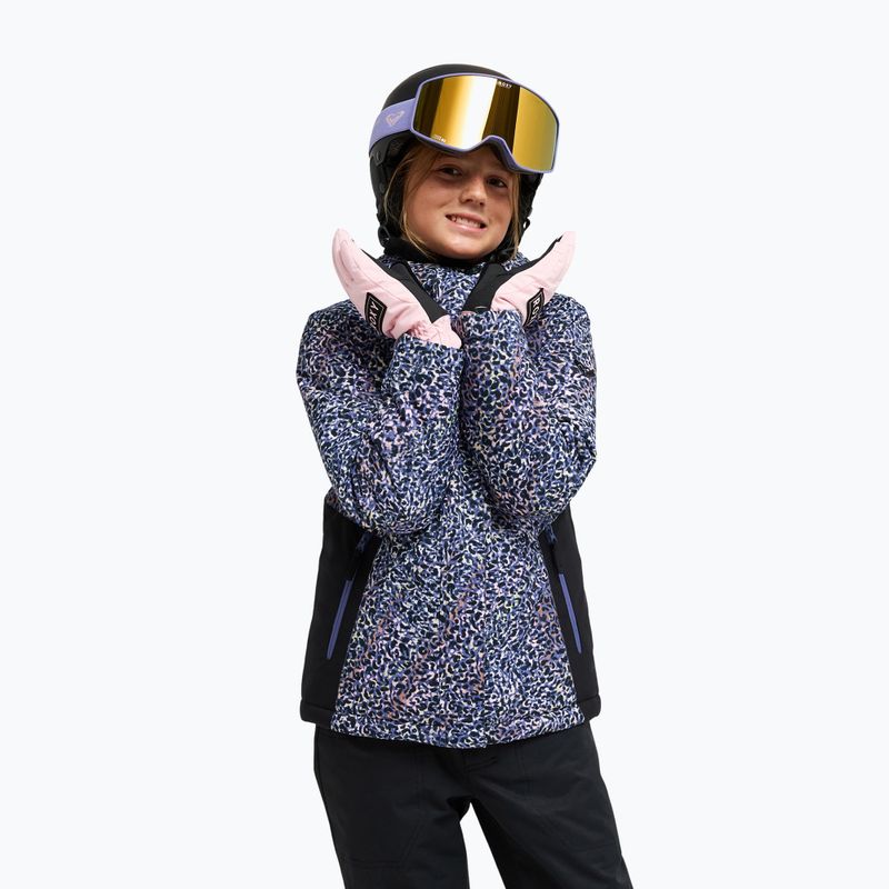 Kurtka snowboardowa dziecięca ROXY Snowflare true black wildin out rg