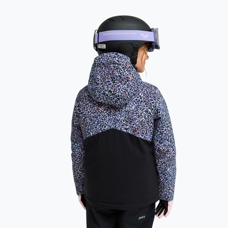 Kurtka snowboardowa dziecięca ROXY Snowflare true black wildin out rg 3