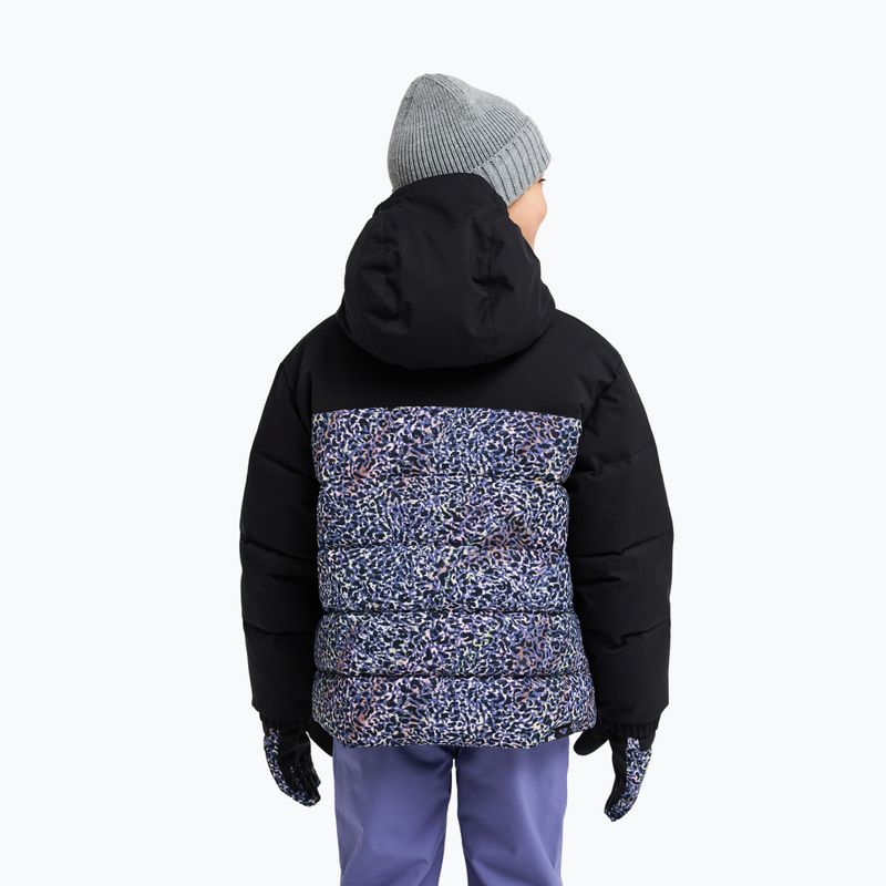 Kurtka snowboardowa dziecięca ROXY Snowyhill Printed Puffy true black wildin out rg 3