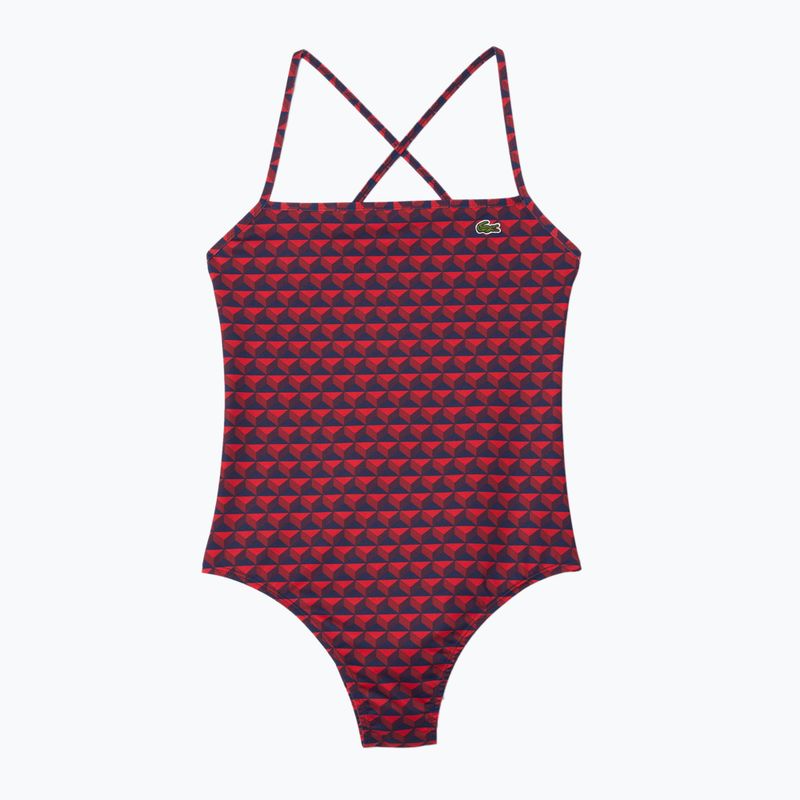 Strój kąpielowy jednoczęściowy damski Lacoste MF7264 penumbra/alizarin /red