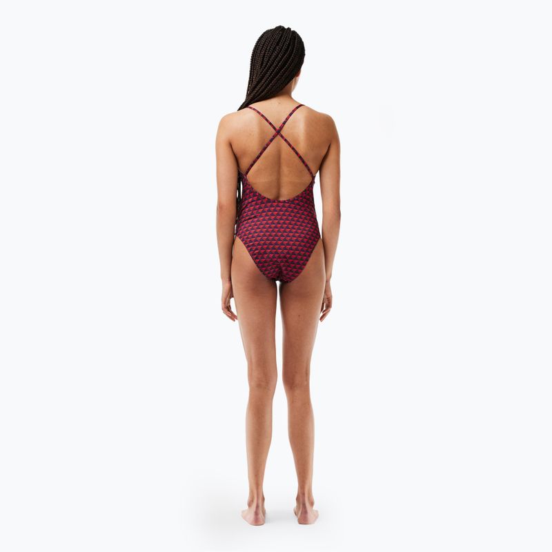 Strój kąpielowy jednoczęściowy damski Lacoste MF7264 penumbra/alizarin /red 4