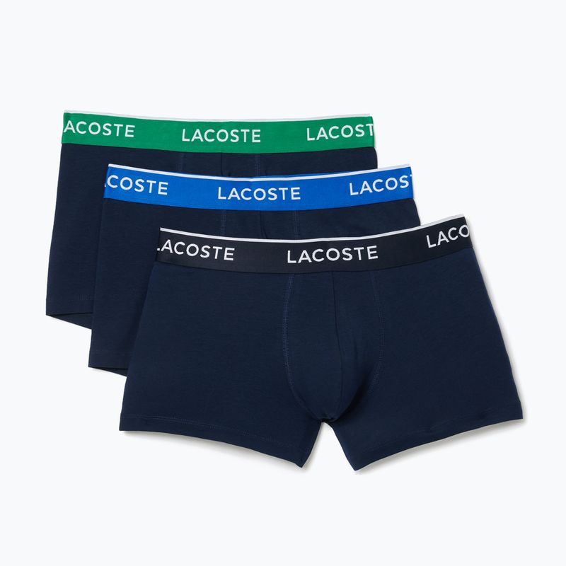 Bokserki Lacoste 5H3401 3 pary navy blue/fluorine green