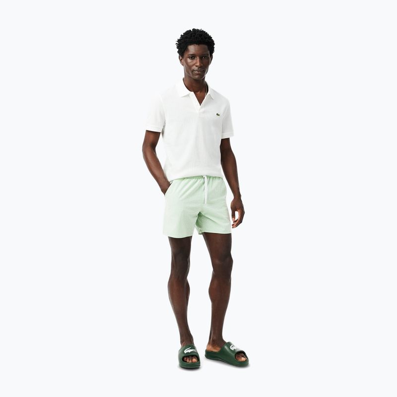 Szorty kąpielowe męskie Lacoste MH9089 white/liamone 6