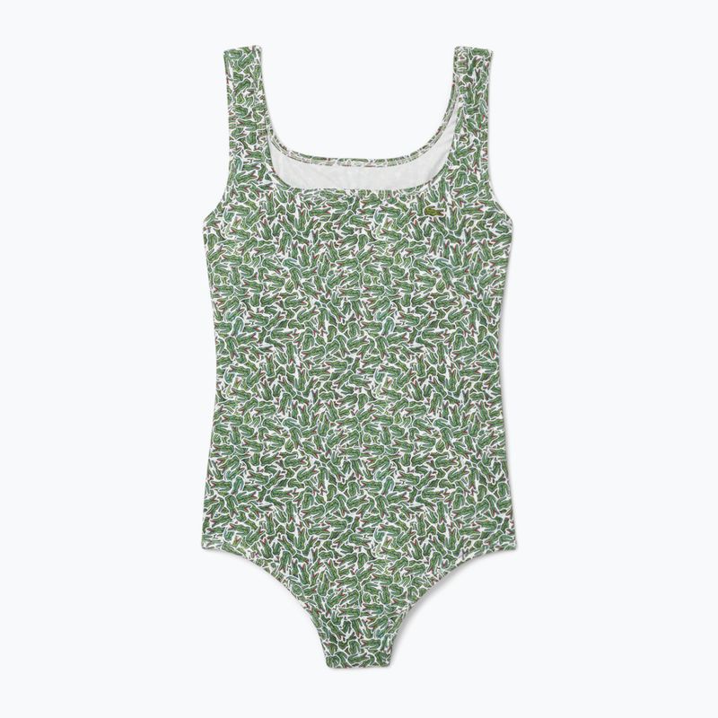 Strój kąpielowy jednoczęściowy damski Lacoste MF9608 green/flour