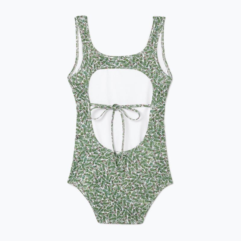 Strój kąpielowy jednoczęściowy damski Lacoste MF9608 green/flour 2