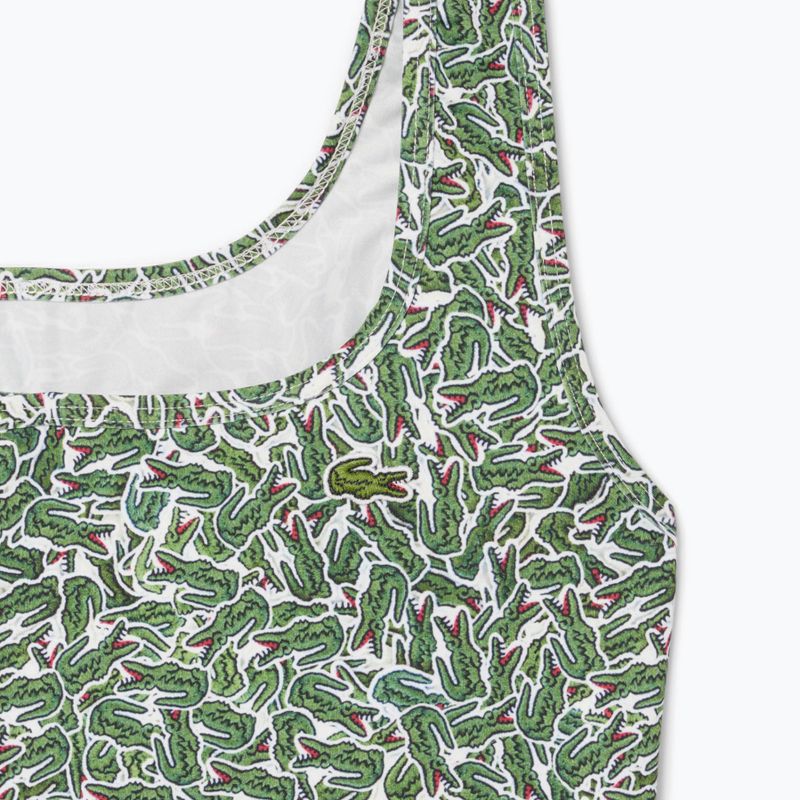 Strój kąpielowy jednoczęściowy damski Lacoste MF9608 green/flour 3