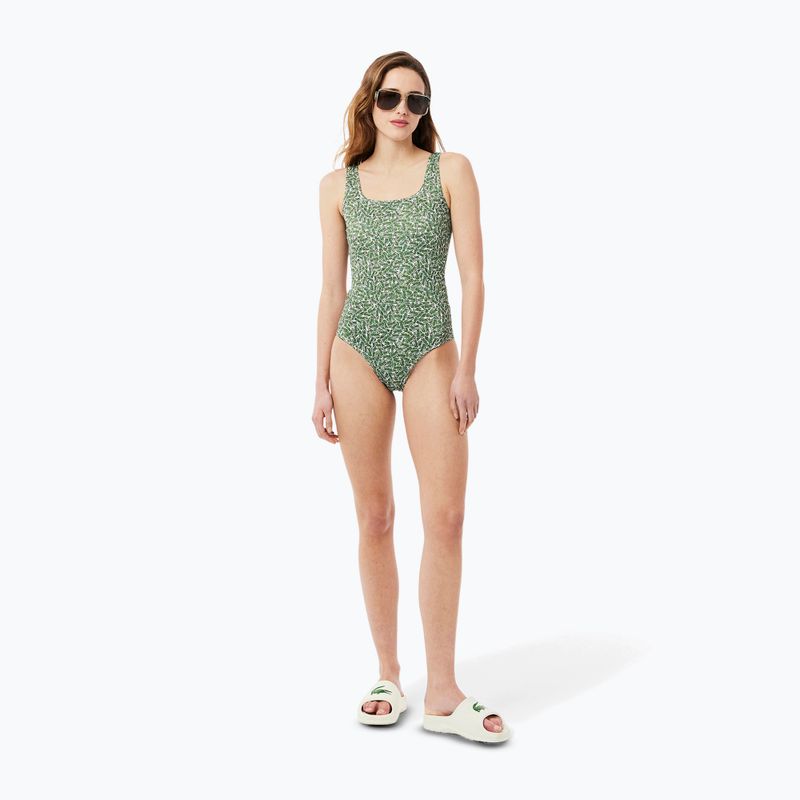 Strój kąpielowy jednoczęściowy damski Lacoste MF9608 green/flour 4