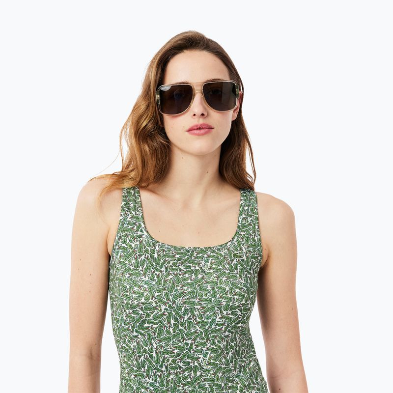 Strój kąpielowy jednoczęściowy damski Lacoste MF9608 green/flour 6