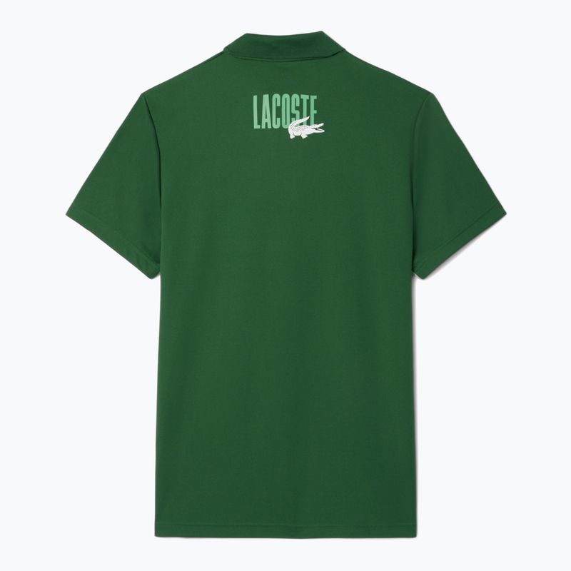 Koszulka polo tenisowa męska Lacoste Polo DH8963 white/liamone green 6