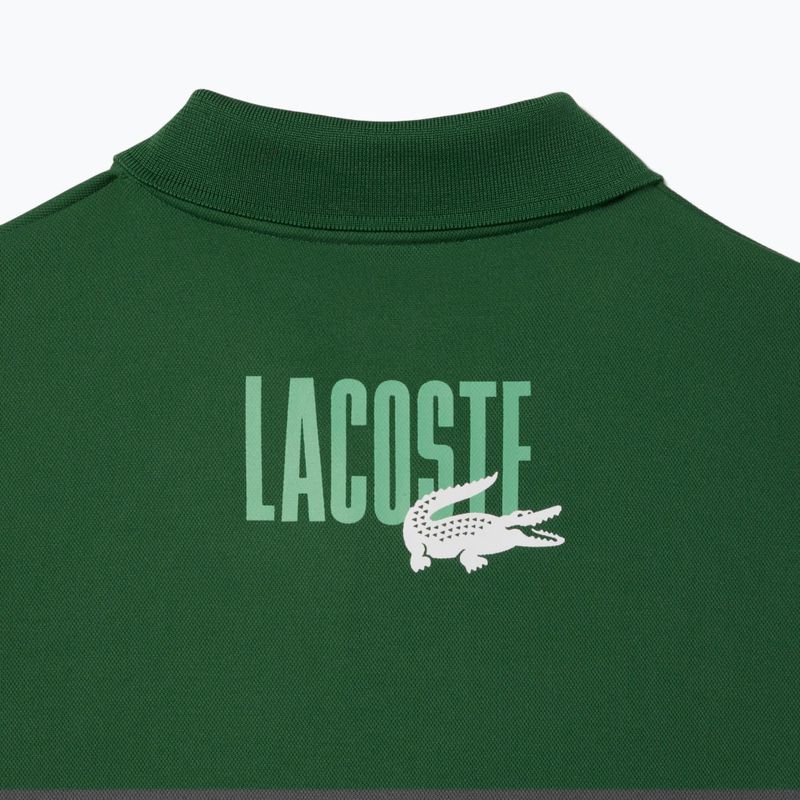 Koszulka polo tenisowa męska Lacoste Polo DH8963 white/liamone green 8