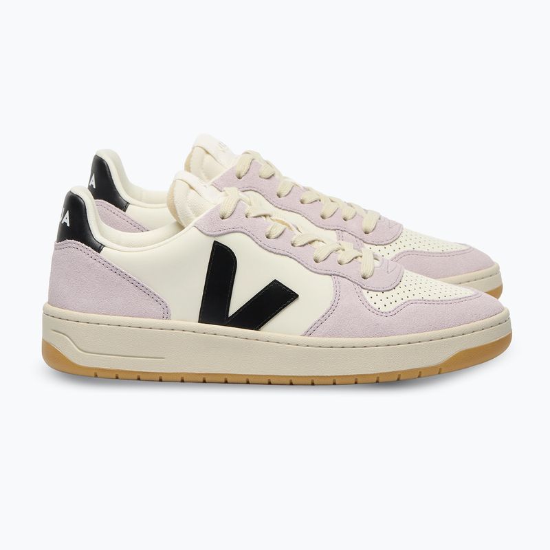 Buty damskie VEJA V-10 Prime Leather pure/black/parme 2