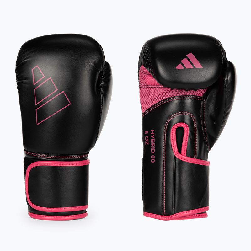 Rękawice bokserskie adidas Hybrid 80 czarno-różowe ADIH80