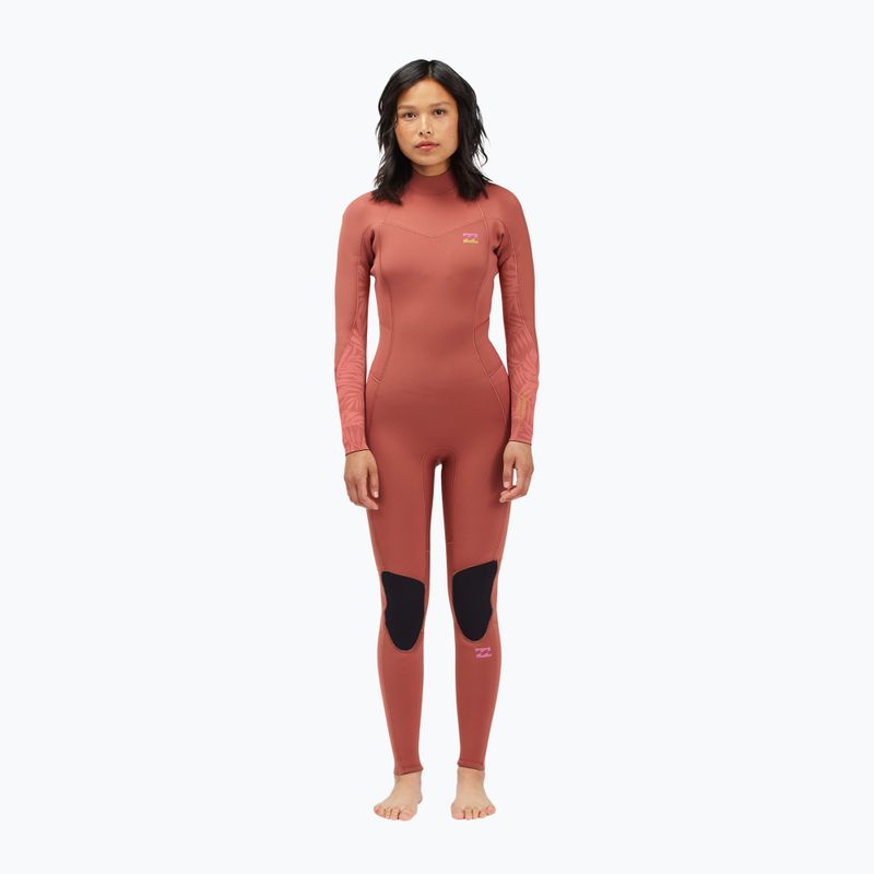 Pianka do pływania damska Billabong 3/2 mm Synergy Back Zip red clay