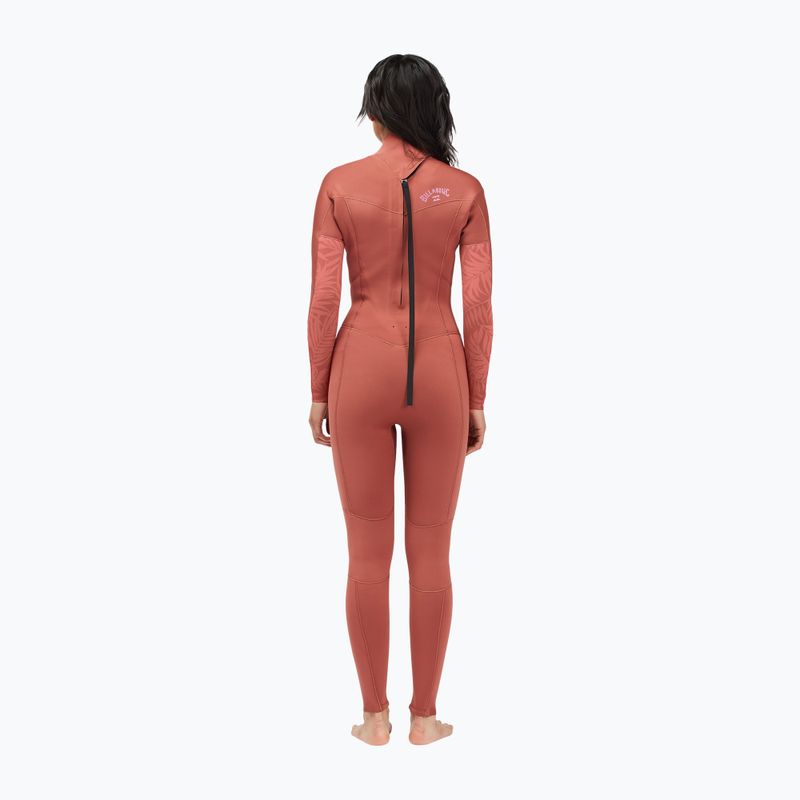 Pianka do pływania damska Billabong 3/2 mm Synergy Back Zip red clay 3