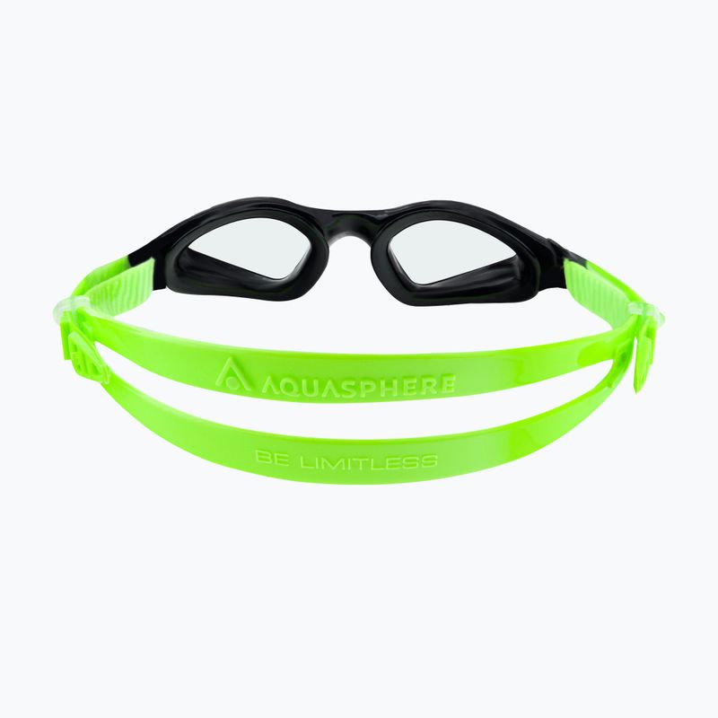 Okulary do pływania dziecięce Aquasphere Kayenne 2022 black/bright green/clear 5