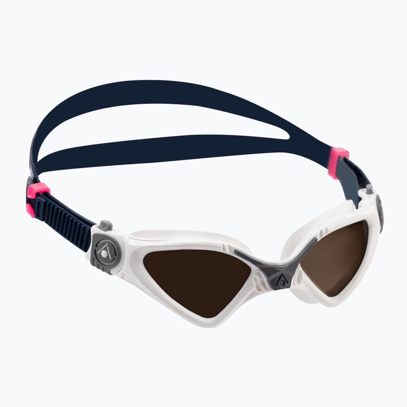 Okulary do pływania dziecięce Aquasphere Kayenne Compact 2022 white/grey/polarized brown