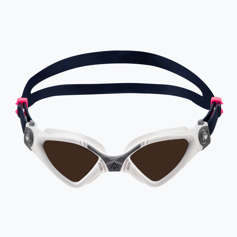 Okulary do pływania dziecięce Aquasphere Kayenne Compact 2022 white/grey/polarized brown 2