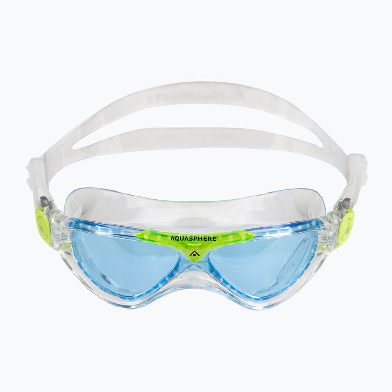 Maska do pływania dziecięca Aquasphere Vista transparent/bright green/blue 2