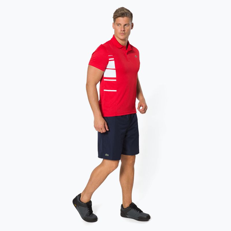 Koszulka polo męska Lacoste DH0866 fireman/white/black 3