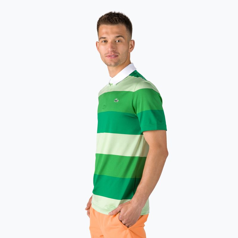 Koszulka polo męska Lacoste DH0872 white/wormwood/chervil 2