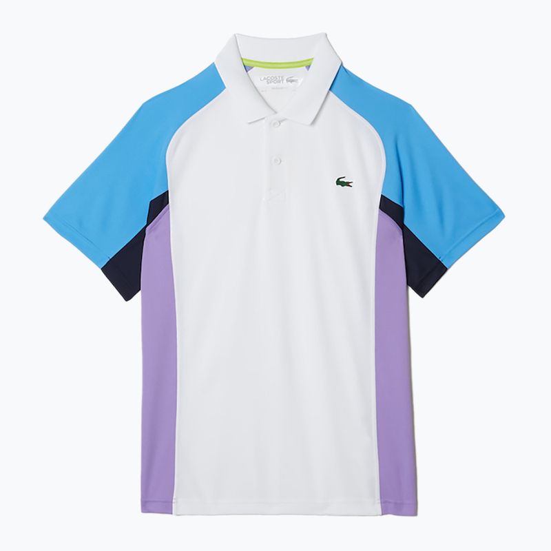 Koszulka polo męska Lacoste DH9265 white/argentine blue navy 5