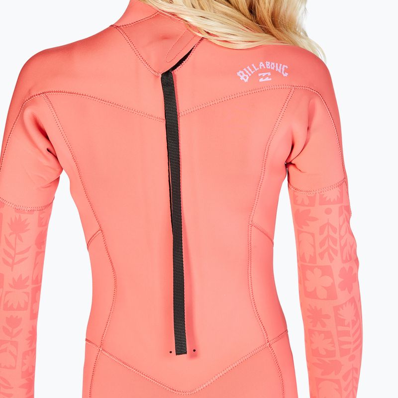Pianka do pływania dziecięca Billabong 4/3 mm Synergy Back Zip vintage coral 4