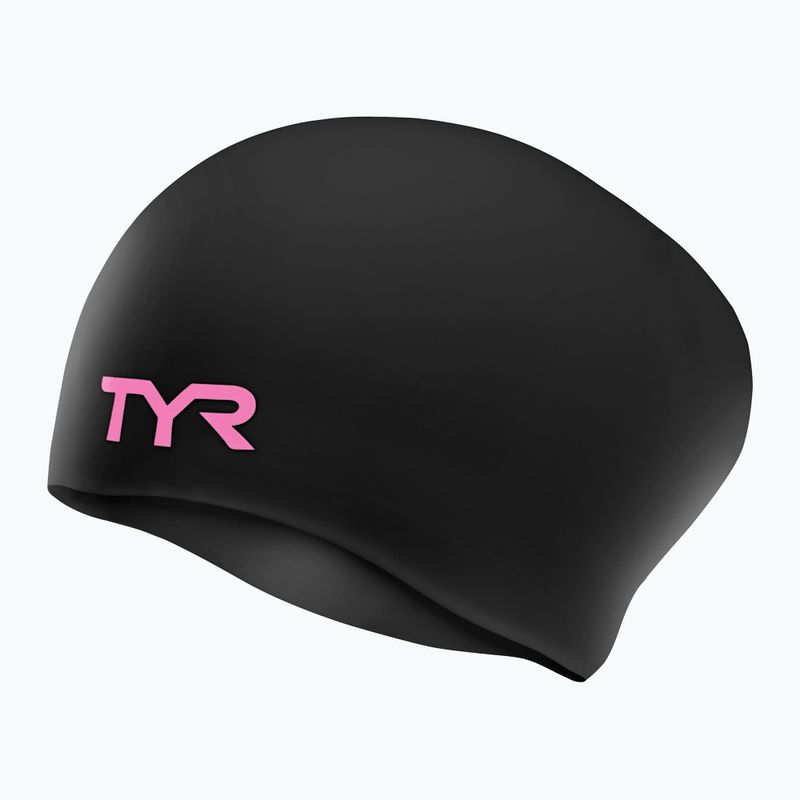 Czepek pływacki TYR Wrinkle Free black/pink 3