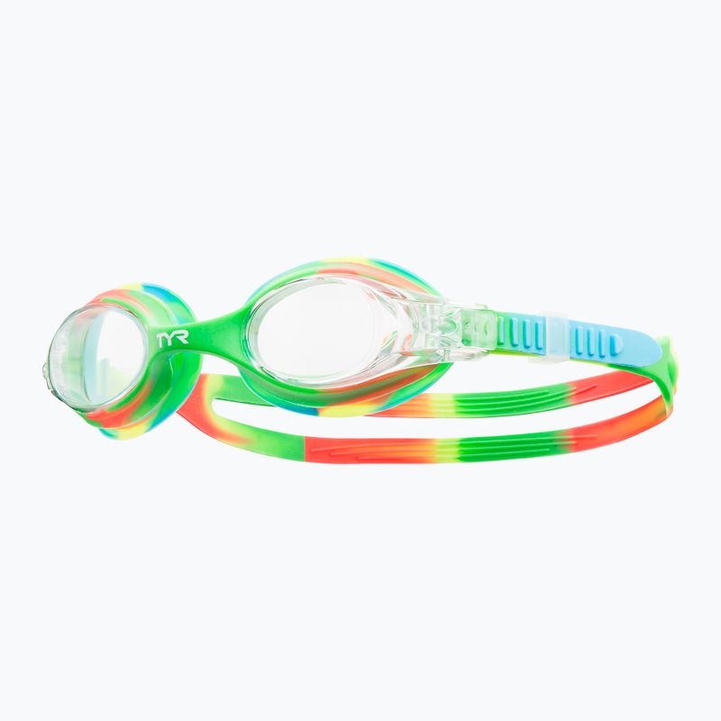 Okulary do pływania dziecięce TYR Swimple Tie Dye Non-Mirrored clear/ green/ orange