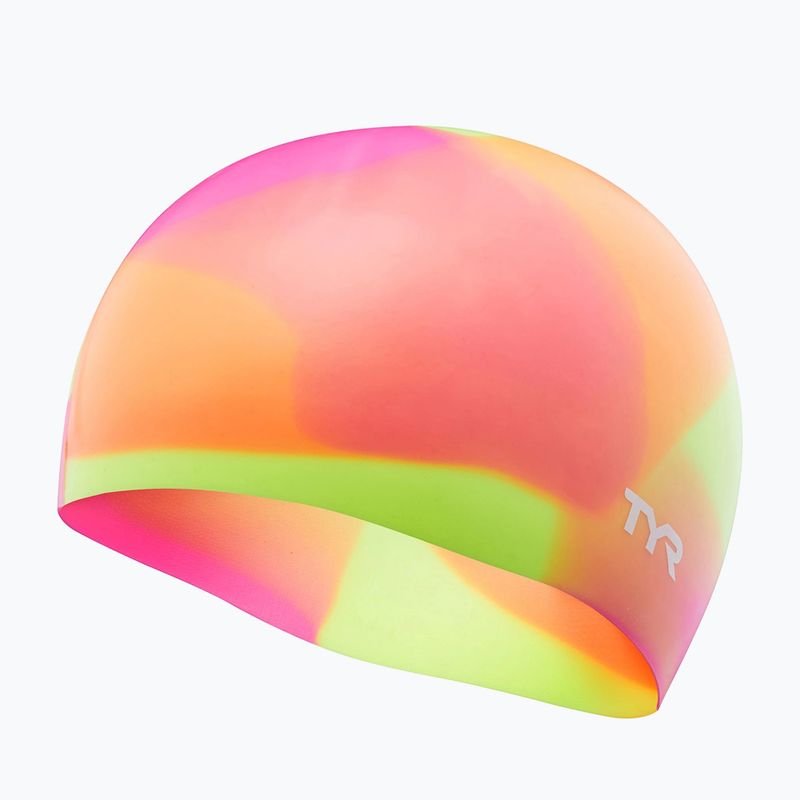 Czepek pływacki dziecięcy TYR Tiedye Silicone Multicolor Jr yellow/pink/orange 3