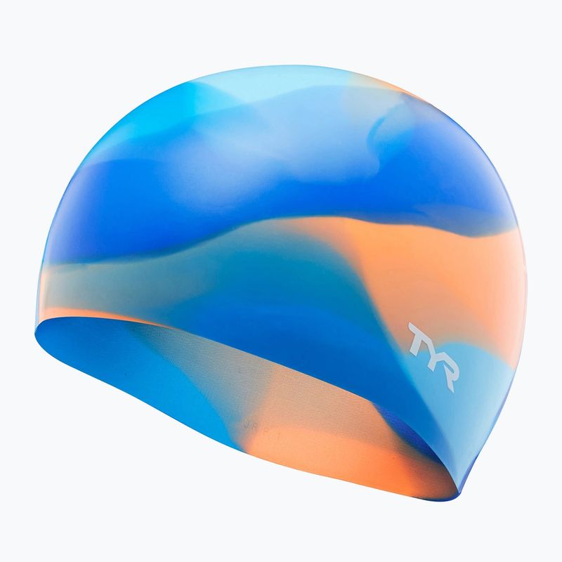 Czepek pływacki dziecięcy TYR Tiedye Silicone Multicolor Jr blue/orange 3