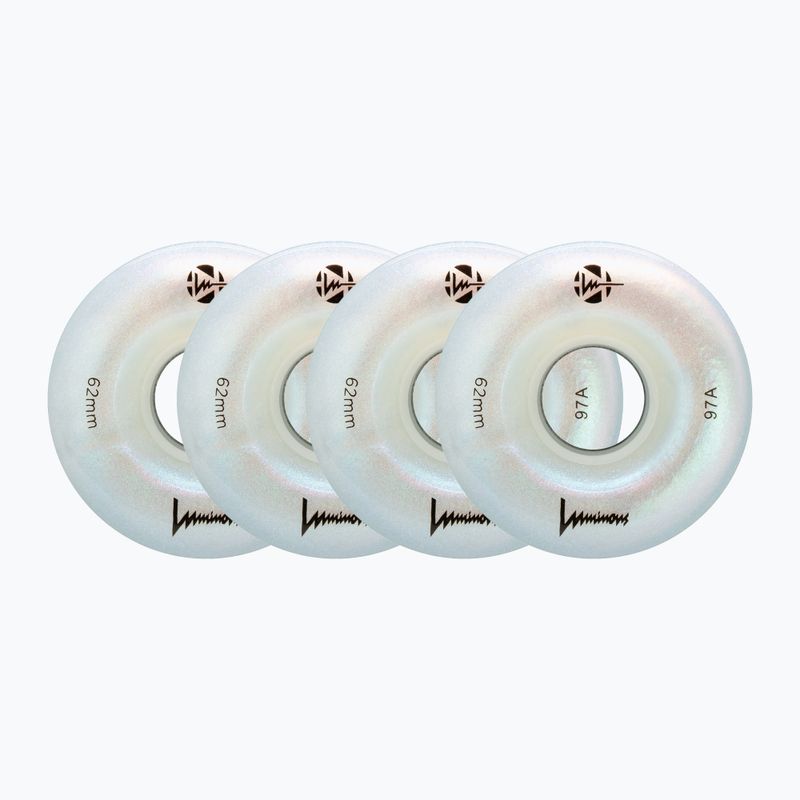 Kółka do rolek FR Skates Luminous Led Quad Wheel 62mm/97A X4 white pearl