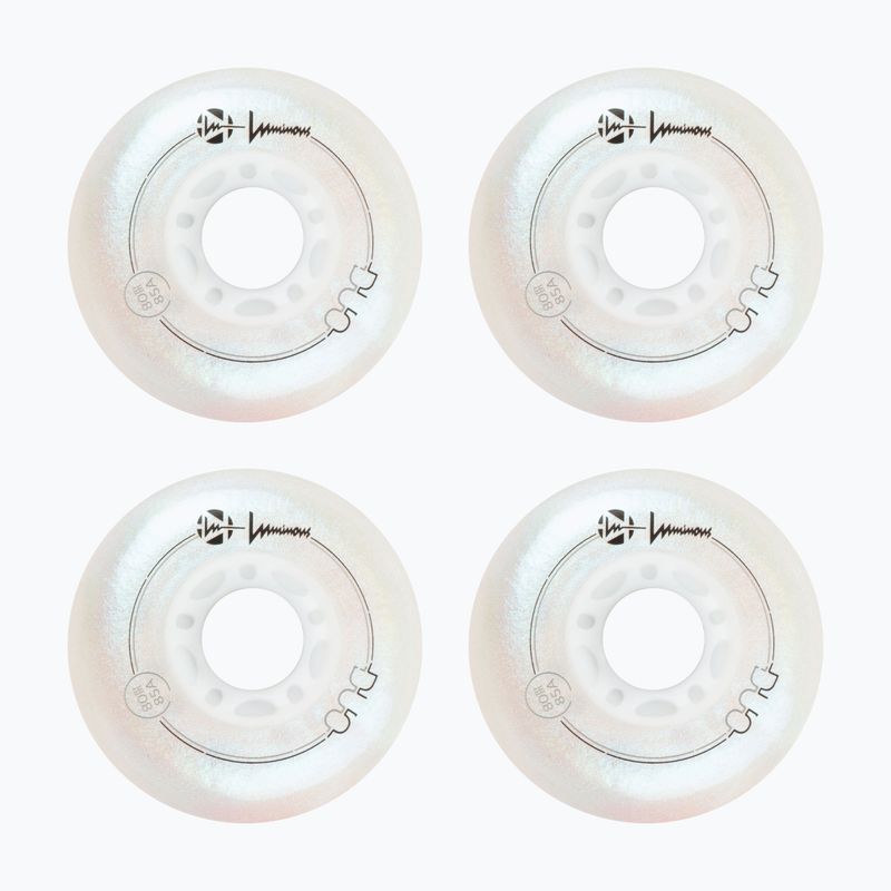 Kółka do rolek Luminous Led Wheels Duo 80mm/85A X4 white/pearl 2