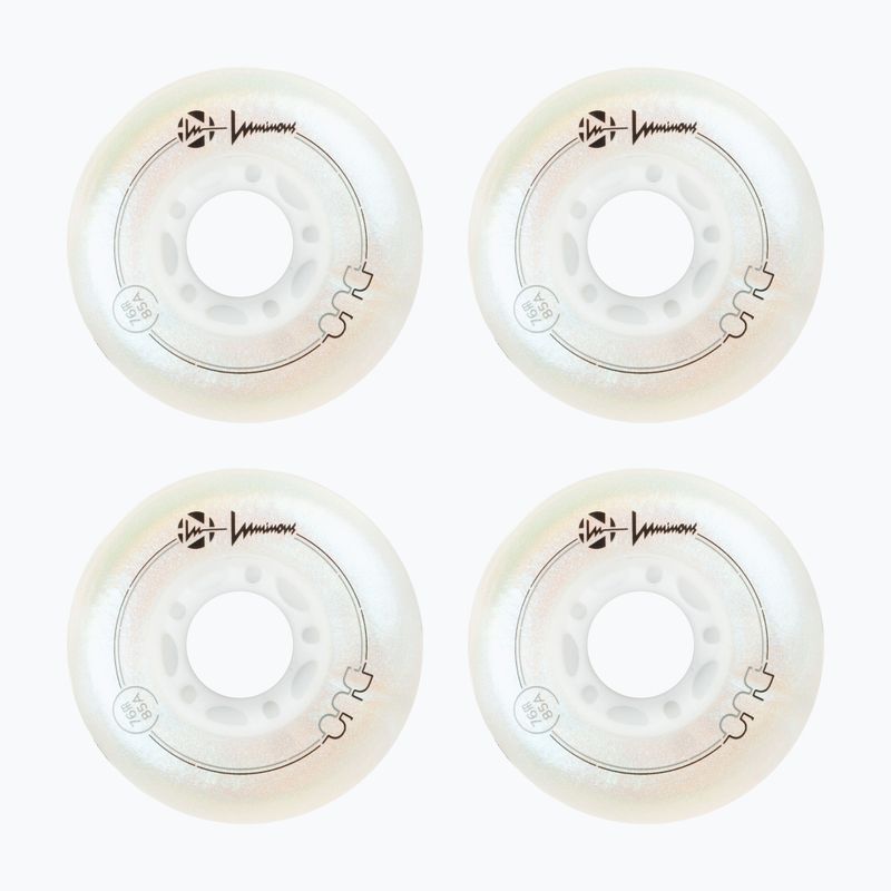 Kółka do rolek Luminous Led Wheels Duo 76mm/85A X4 white/pearl 2