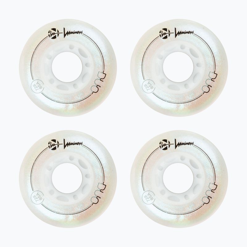 Kółka do rolek Luminous Led Wheels Duo 72mm/85A X4 white/pearl 2