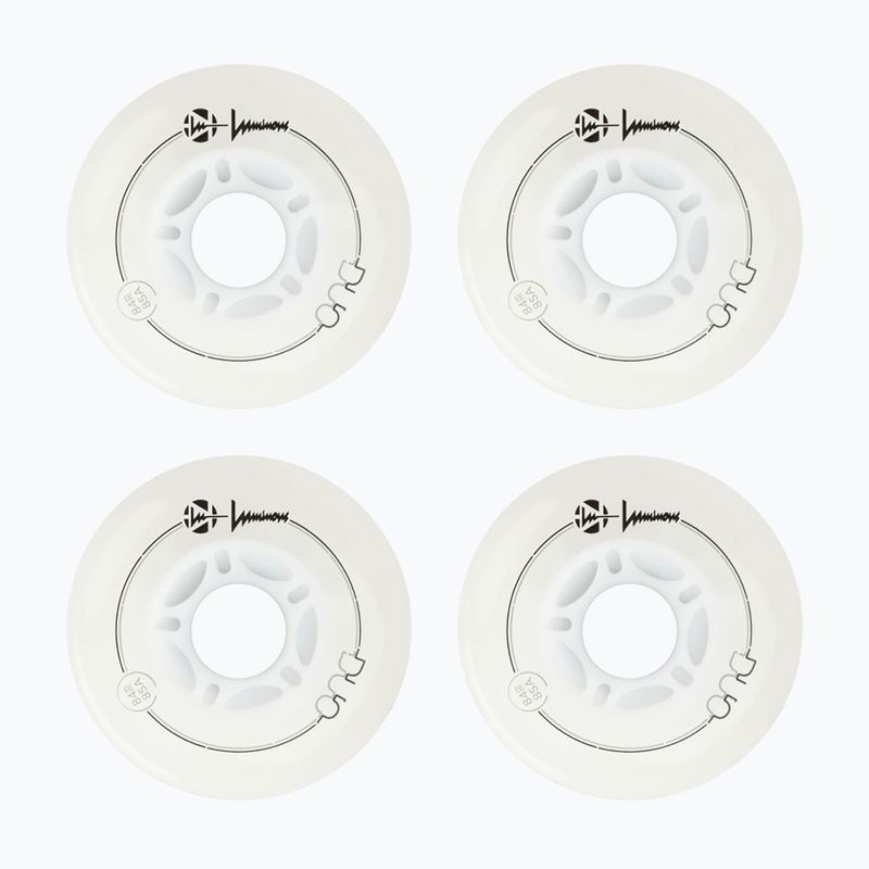 Kółka do rolek Luminous Led Wheels Duo 84mm/85A X4 white/blue 2