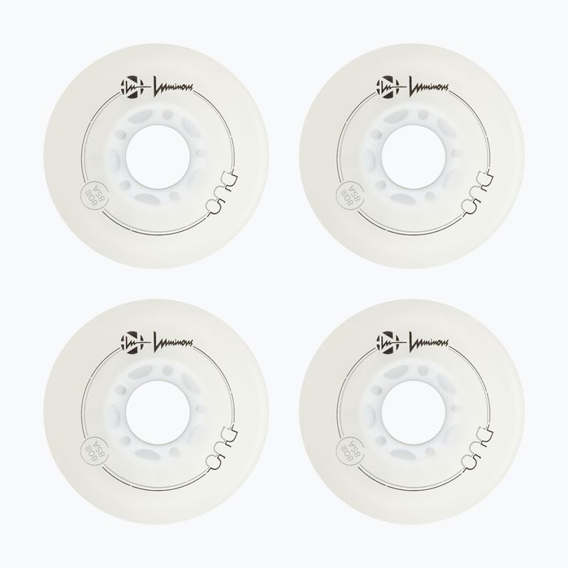 Kółka do rolek Luminous Led Wheels Duo 80mm/85A X4 white/blue 2
