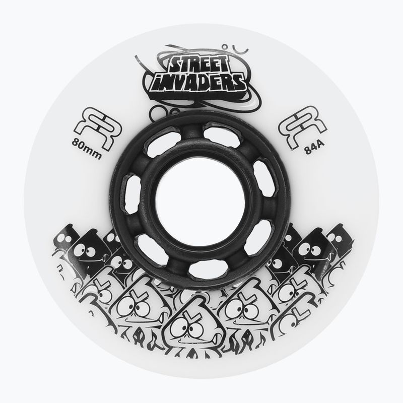 Kółka do rolek FR Skates Street Invaders Wheels 80mm/84A X4 white/black