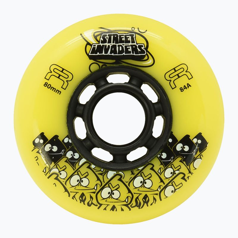 Kółka do rolek FR Skates Street Invaders Wheels 80mm/84A X4 yellow/black
