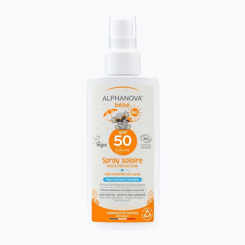 Spray przeciwsłoneczny dla dzieci Alphanova Bebe SPF50+