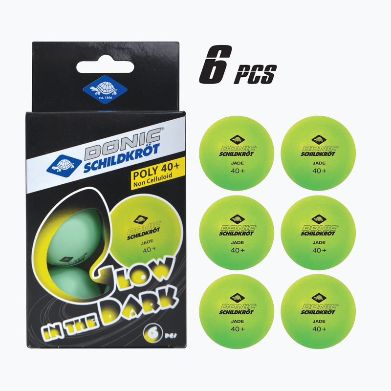 Piłeczki do tenisa stołowego Donic-Schildkröt Glow In The Dark Poly 40+ 6szt. glow