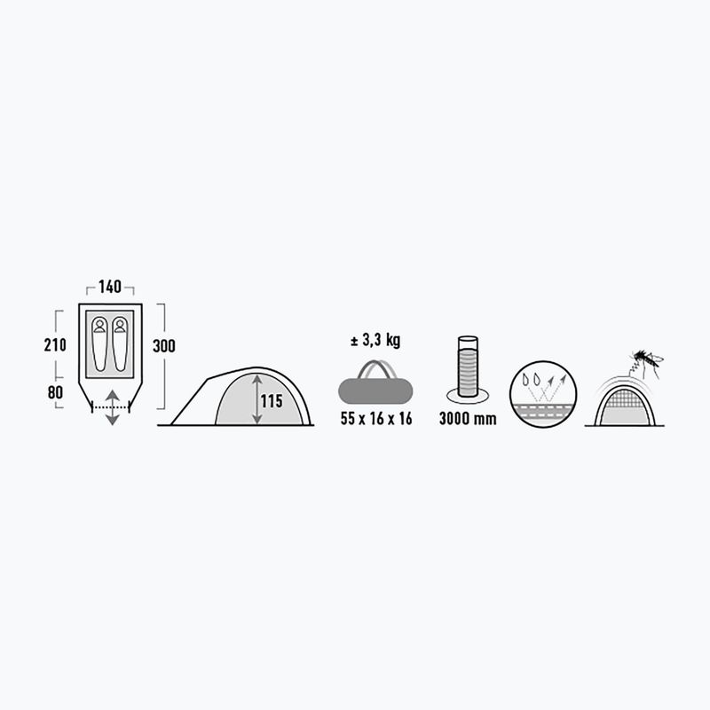 Namiot kempingowy 2-osobowy High Peak Nevada 2 nimbus grey 10