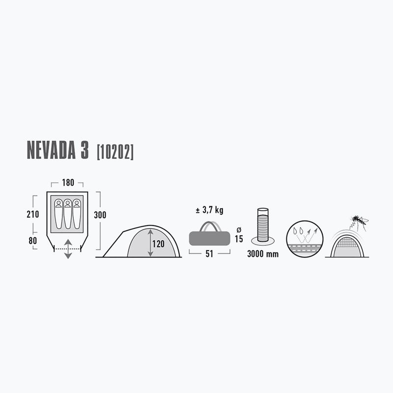 Namiot kempingowy 3-osobowy High Peak Nevada 3 dark grey/red 2