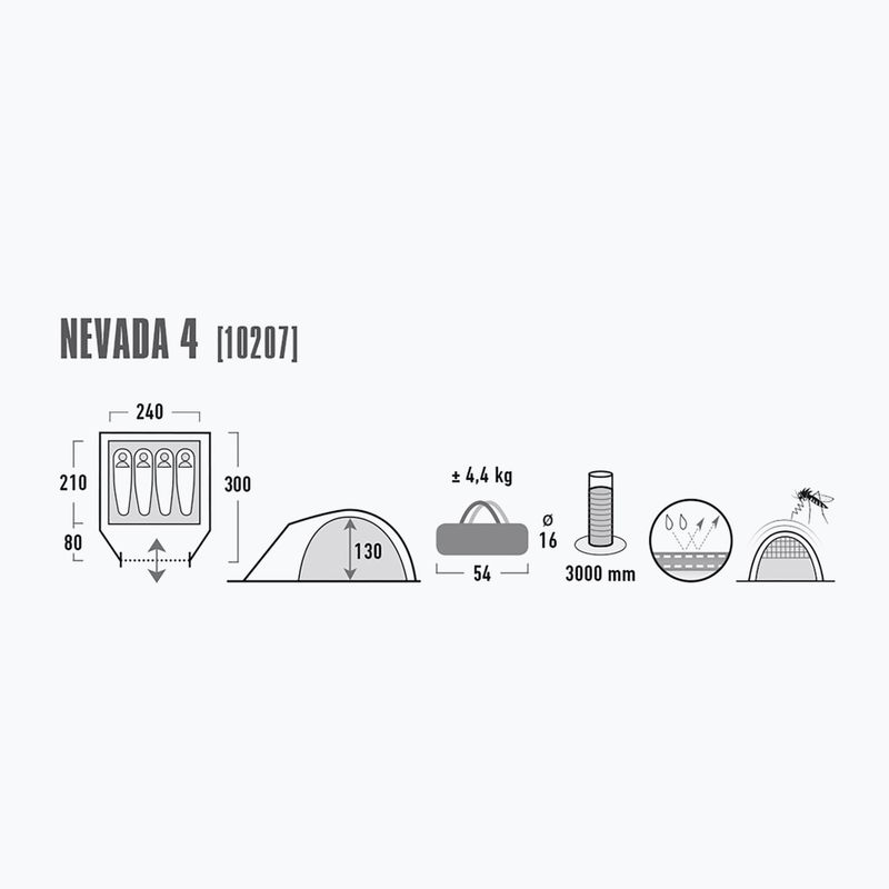 Namiot kempingowy 4-osobowy High Peak Nevada 4 dark grey/red 2