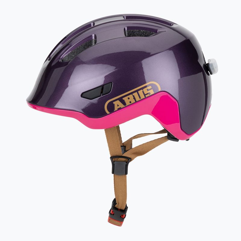 Kask rowerowy dziecięcy ABUS Smiley 3.0 ACE LED royal purple 3